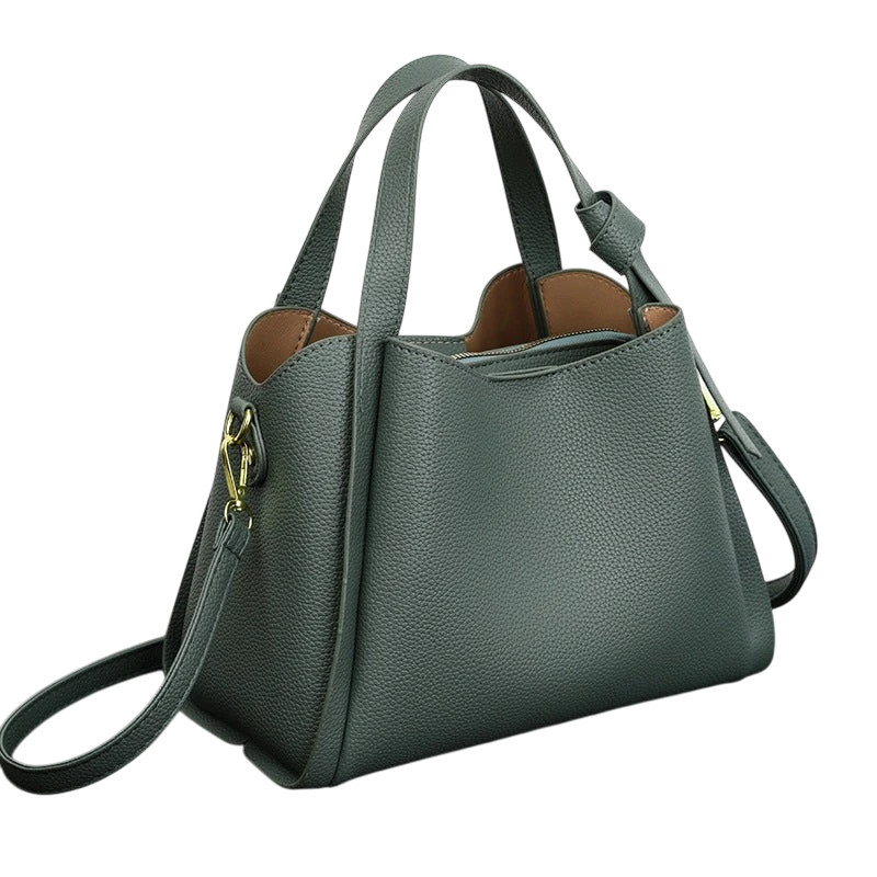 Soft leather women's handbag, 2025 style, basket-style, high-end shoulder bag, crossbody bag, versatile bucket bag.