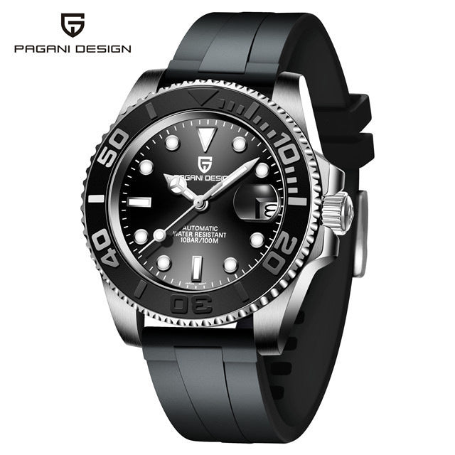 Men's White Automatic Mechanical Watch - Waterproof 100m