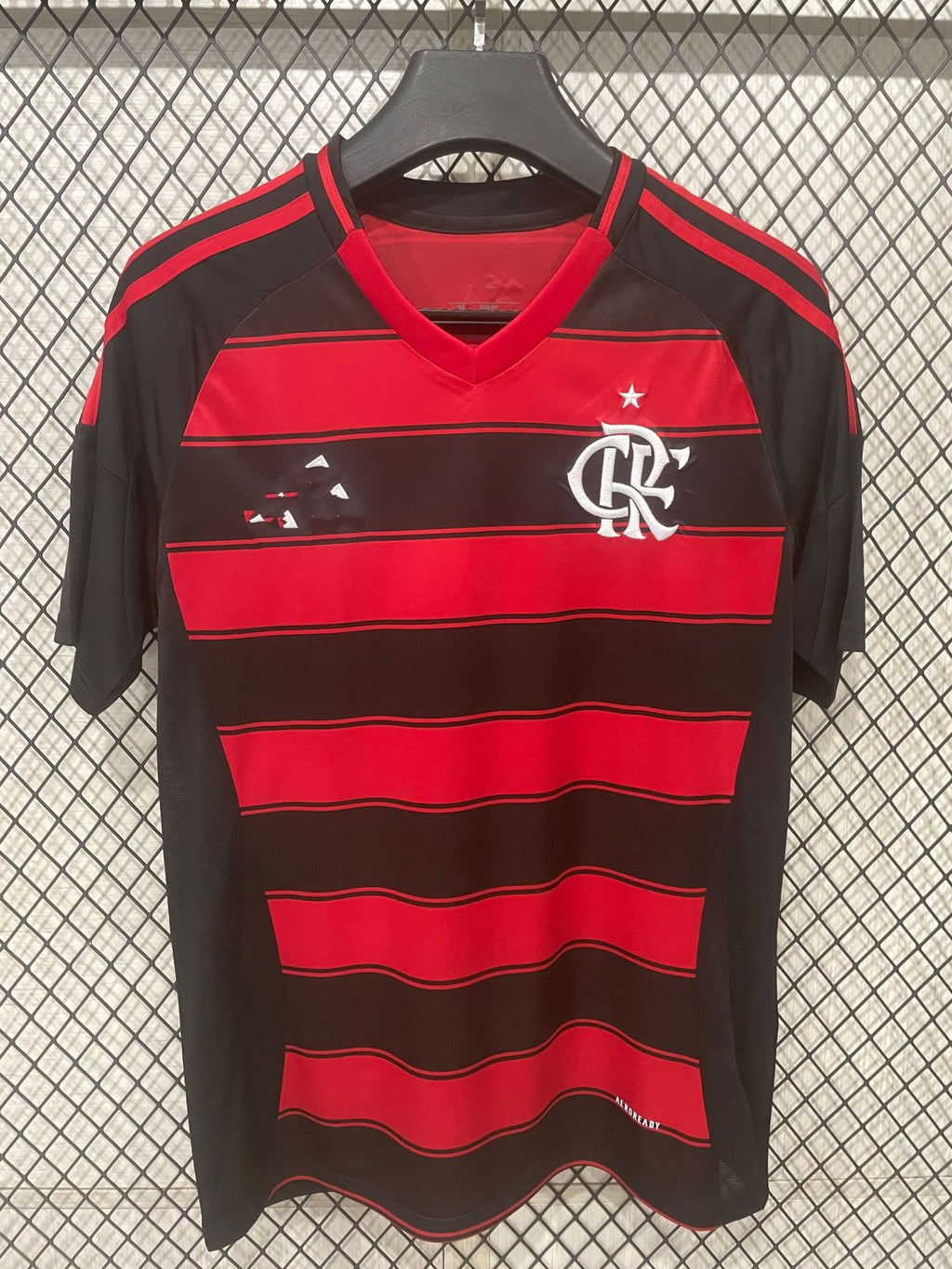 Men's Short-Sleeve Football Jersey - Polyester, Striped