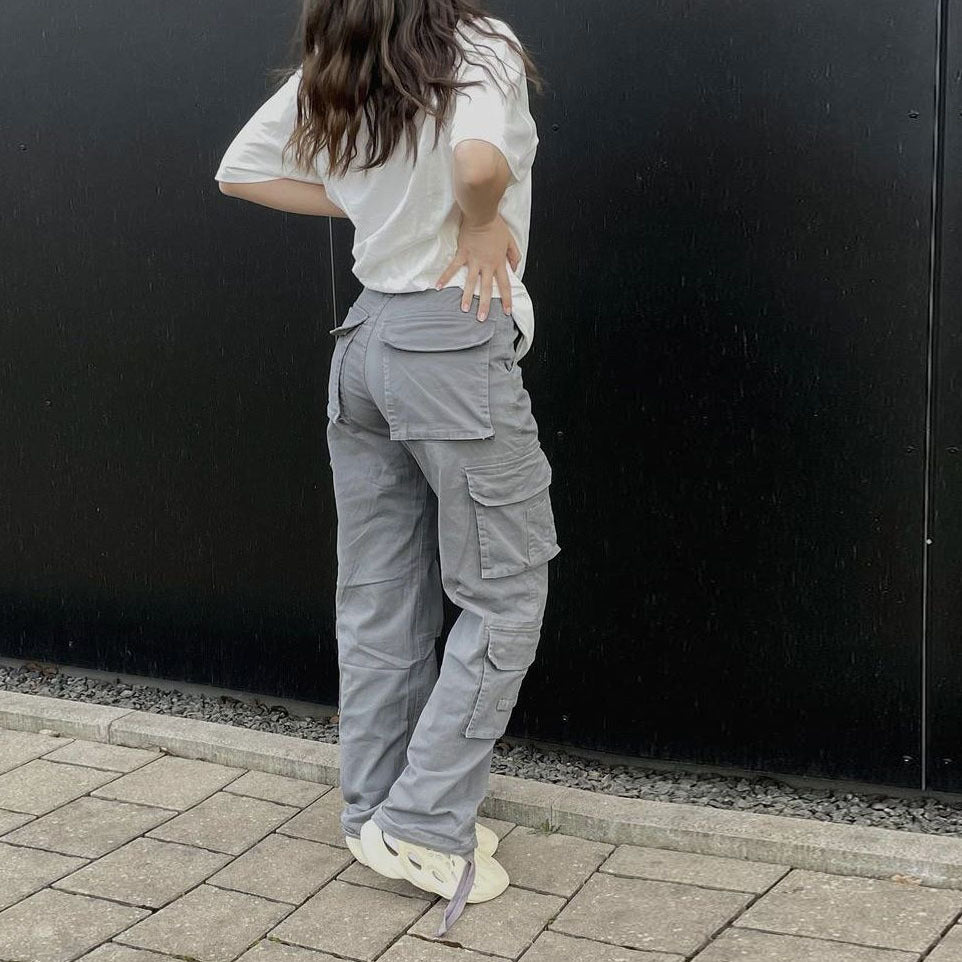 American street overalls women's summer 2022 cross-border European and American vibe style new function loose casual trousers women