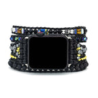 Amazon wish popular black retro braided Apple watch bracelet natural stone bead strap bracelet