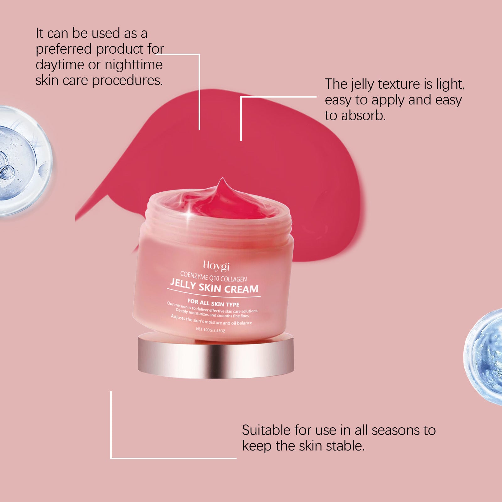 HOYGI Collagen Jelly Cream - Hydrating, Nourishing, and Brightening Facial Moisturizer