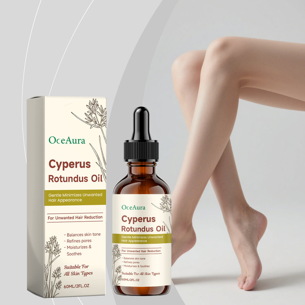 OCEAURA Cyperus rotundus hair removal essential oil: Gentle cleansing and moisturizing daily care oil for body skin.