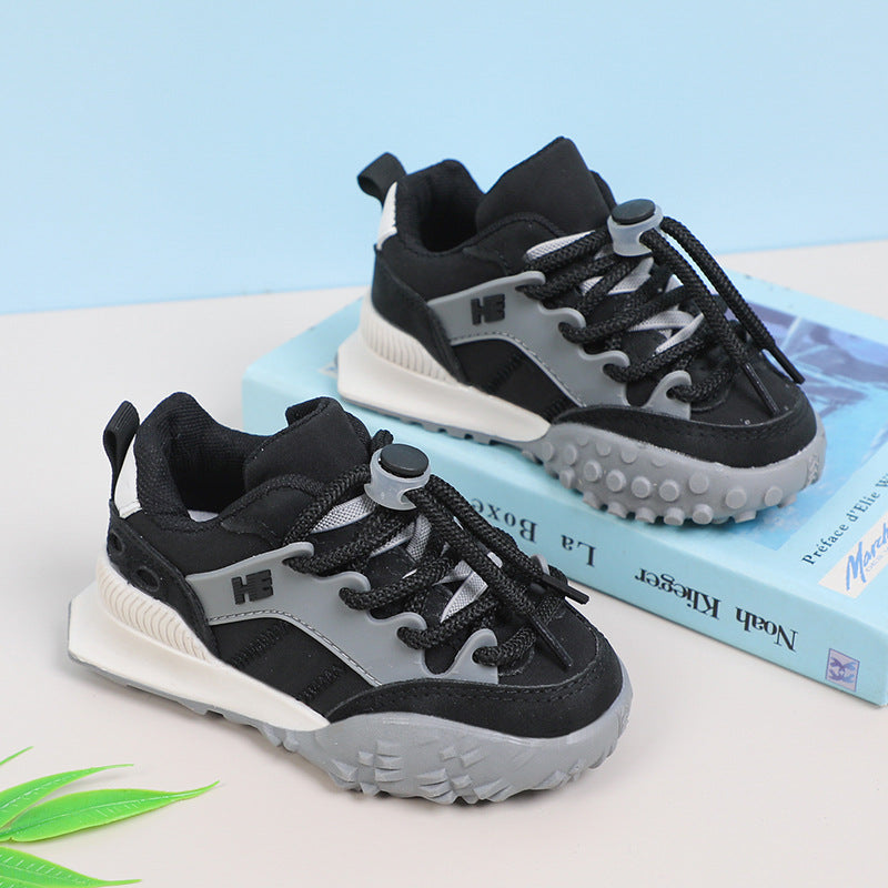 Children's sports shoes, boys' shoes, 2021 new style shoes, popular dad shoes, medium and large children's single shoes, breathable casual shoes