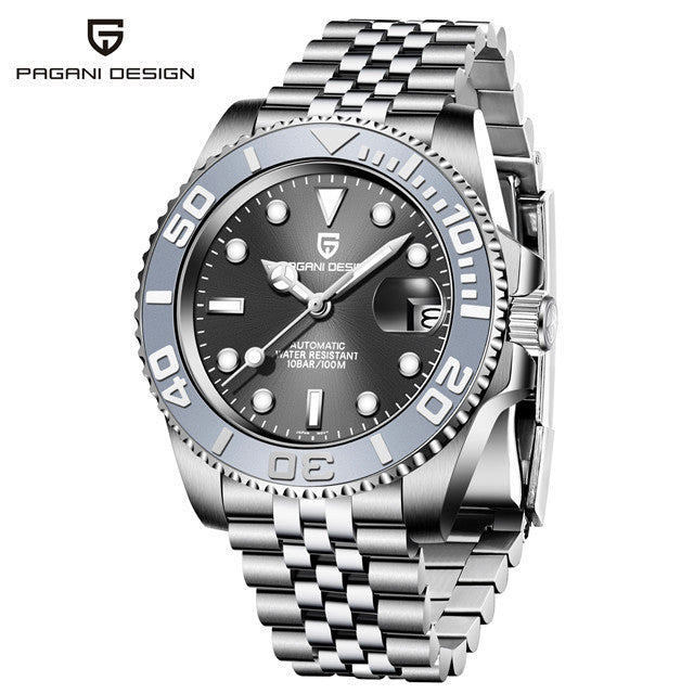 Men's White Automatic Mechanical Watch - Waterproof 100m