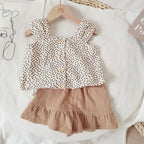 Foreign trade girls summer suit baby fashionable vest infant children summer outerwear shorts thin manufacturers