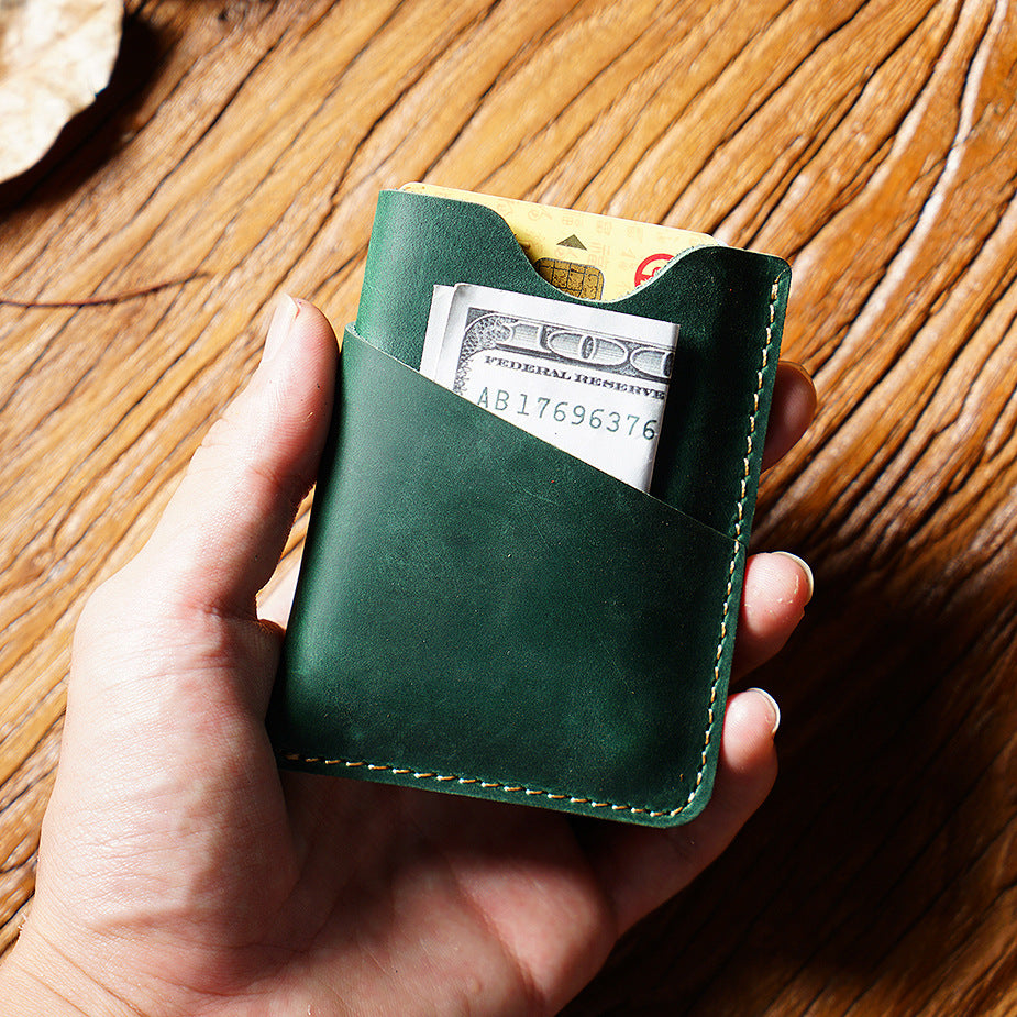 Men's Crazy Horse Leather Card Holder & Coin Purse | Aladinae