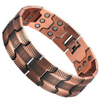 Amazon Hot Selling European and American Cross-Border Twill Antique Red Copper Men's Bracelet, Three Rows of Magnets Bracelet Wholesale