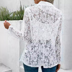 2024 European and American cross-border spring/summer stylish and versatile solid color lace shirt jacket