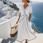 Independent website's new summer European and American style Bohemian elegant dress, cross-border style commuter long dress