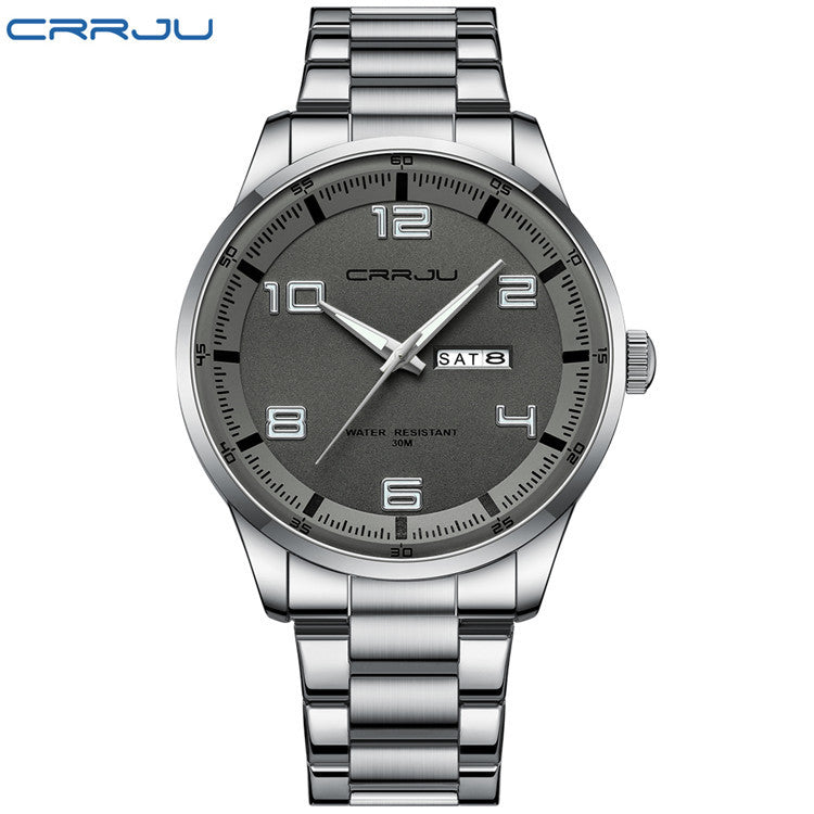 Men's Steel Watch - Calendar, Waterproof