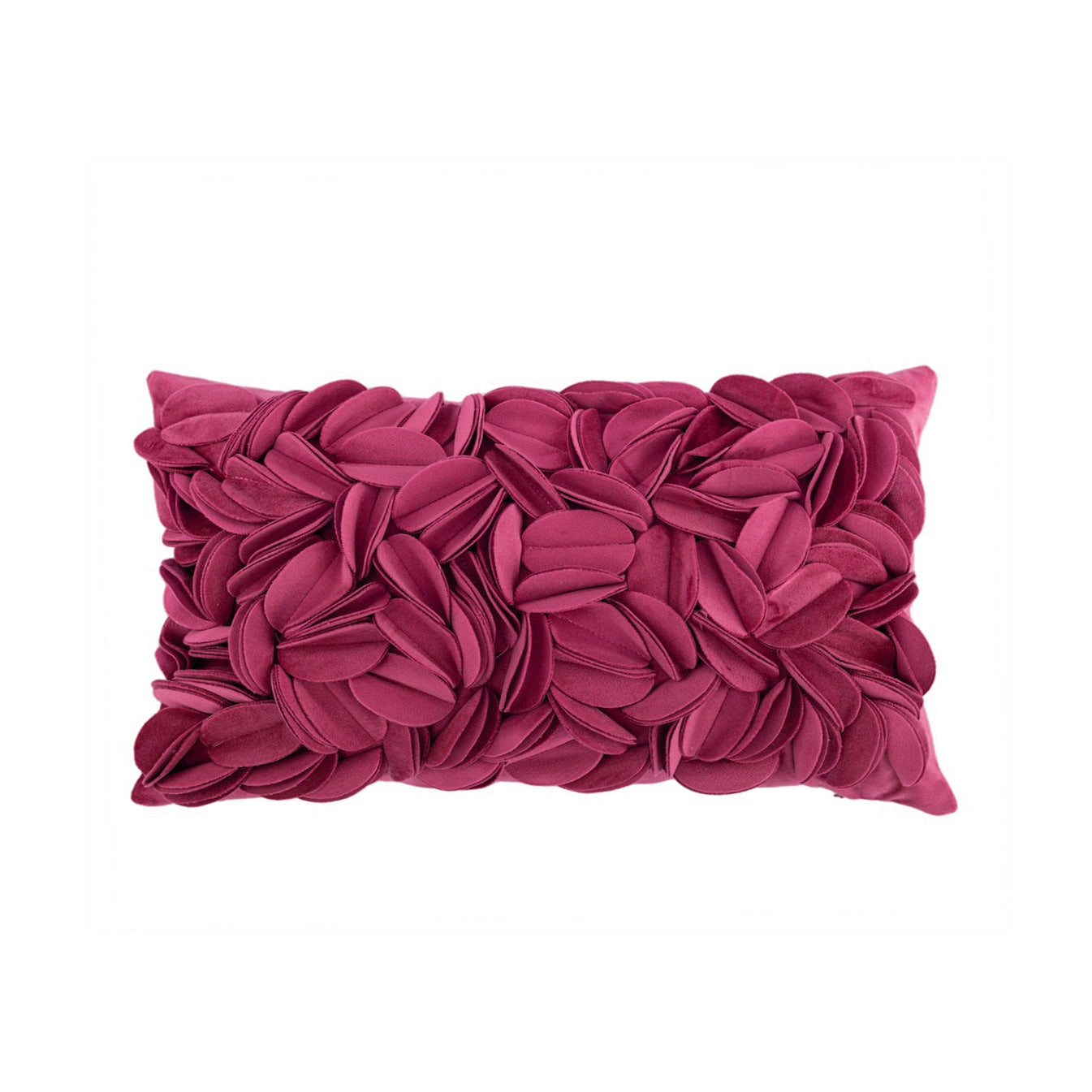 New minimalist luxury style handmade decorative pillowcase, solid color petal-patterned double-layered sofa cushion/bed backrest.