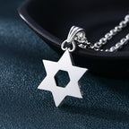 s925 sterling silver necklace pendant for men and women six-pointed star pendant Thai silver retro old fashion jewelry