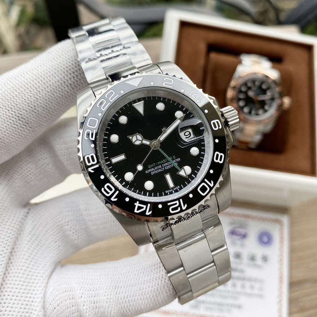 Rolex Cola bezel GMT-Master automatic mechanical watch for men, Inter Milan CLEANVS, sapphire crystal.