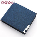 Men's Blue Canvas Wallet - Slim, Bi-Fold