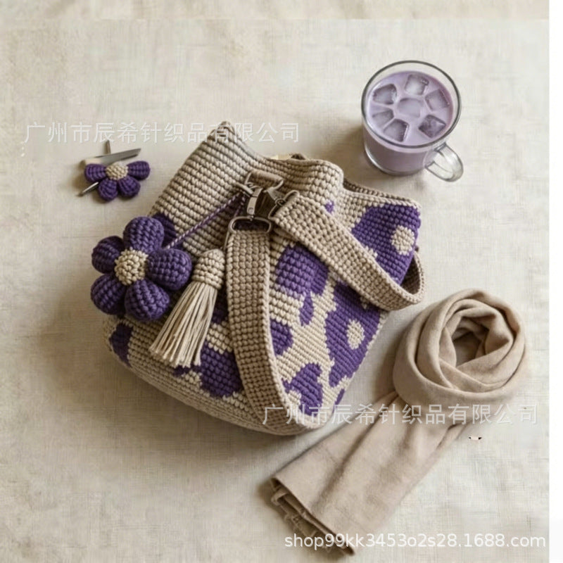 Cross-border HANDCRAFTED CROCHET FLOWER BAG Handmade Crochet Flower Bag Set