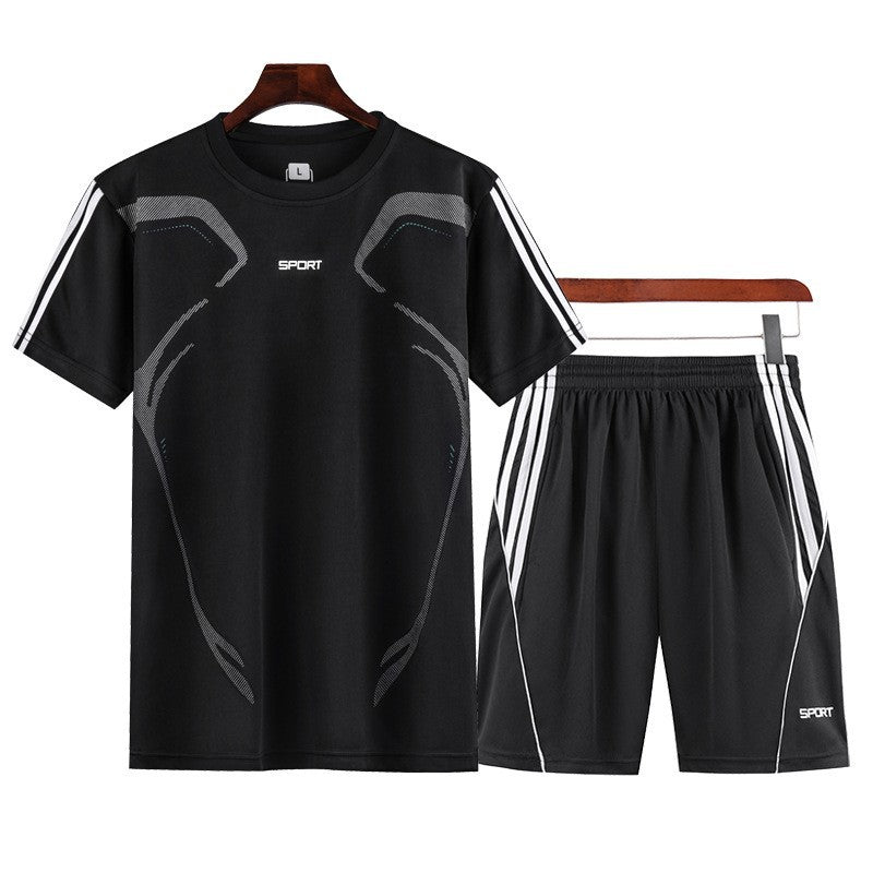 Men's Quick-Dry Short Sleeve Sports Suit - Ice Silk