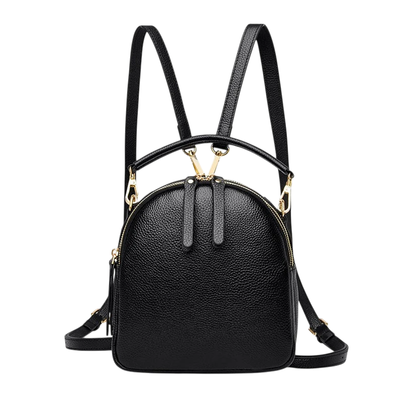 2023 new simple first layer cowhide backpack women's versatile genuine leather multi-layer lightweight high-end small backpack