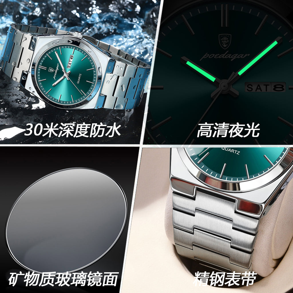 Men's Ultra-Thin Quartz Watch - Waterproof, Luminous