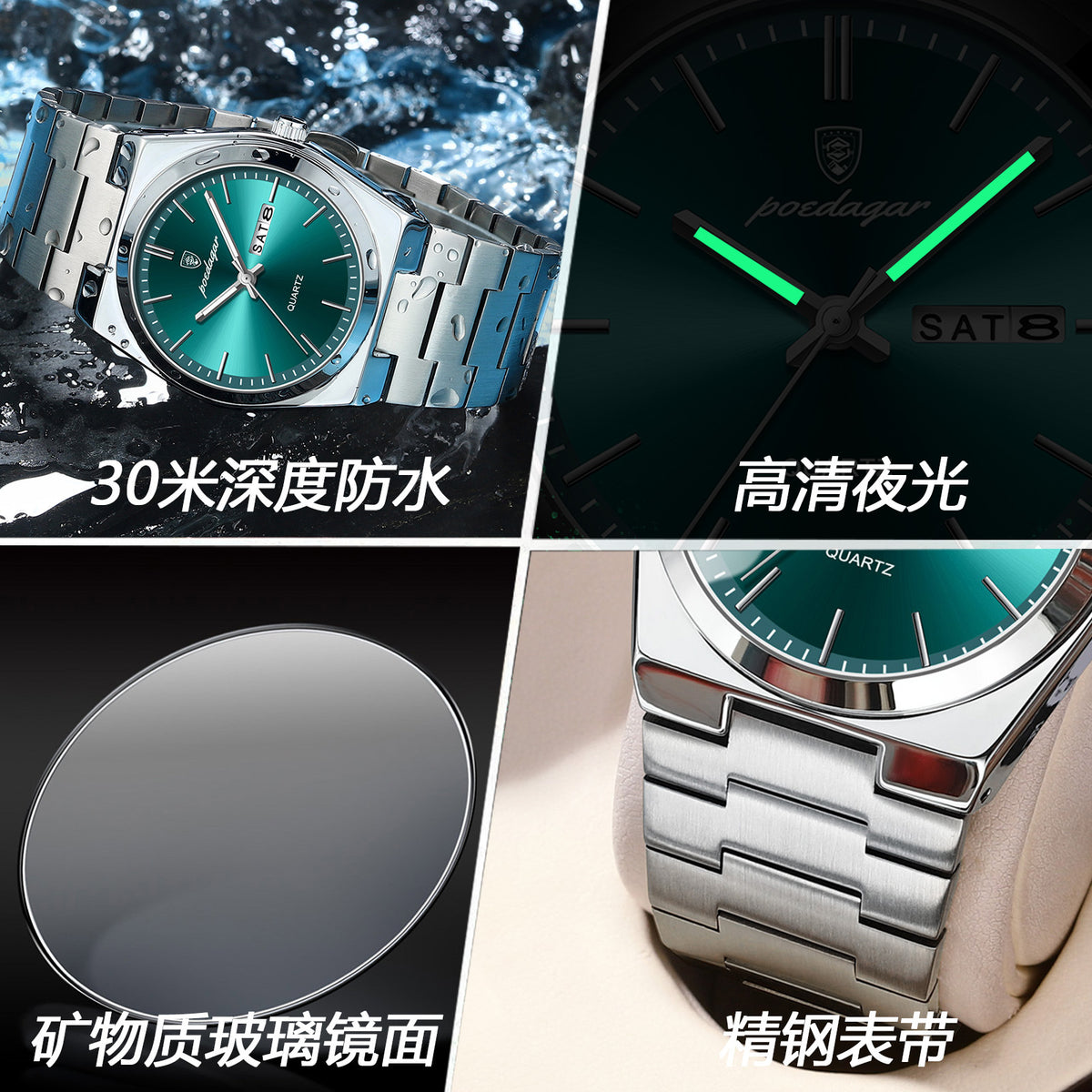 Men's Ultra-Thin Quartz Watch - Waterproof, Luminous