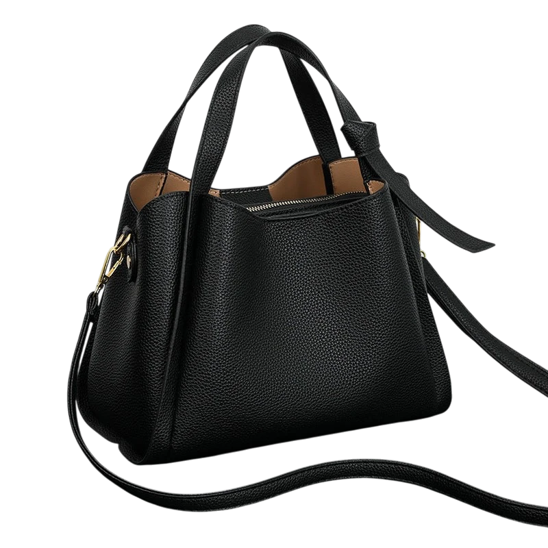 Soft leather women's handbag, 2025 style, basket-style, high-end shoulder bag, crossbody bag, versatile bucket bag.