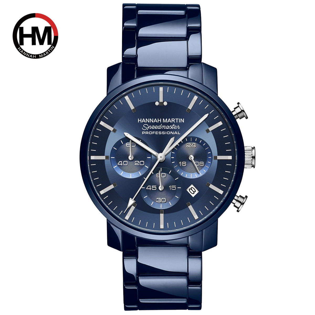 Men's Black Multi-Hand Quartz Watch - Waterproof, Calendar