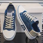 Men's Blue Canvas Skateboard Shoes – Low Top | Aladinae