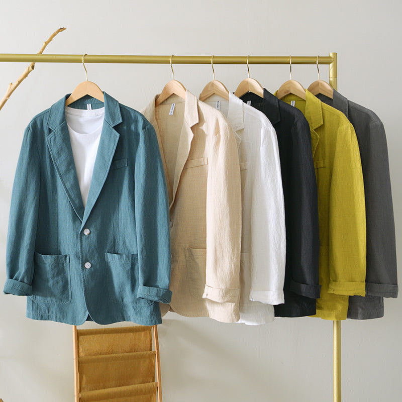 Men's 100% Linen Casual Blazer – White | Aladinae
