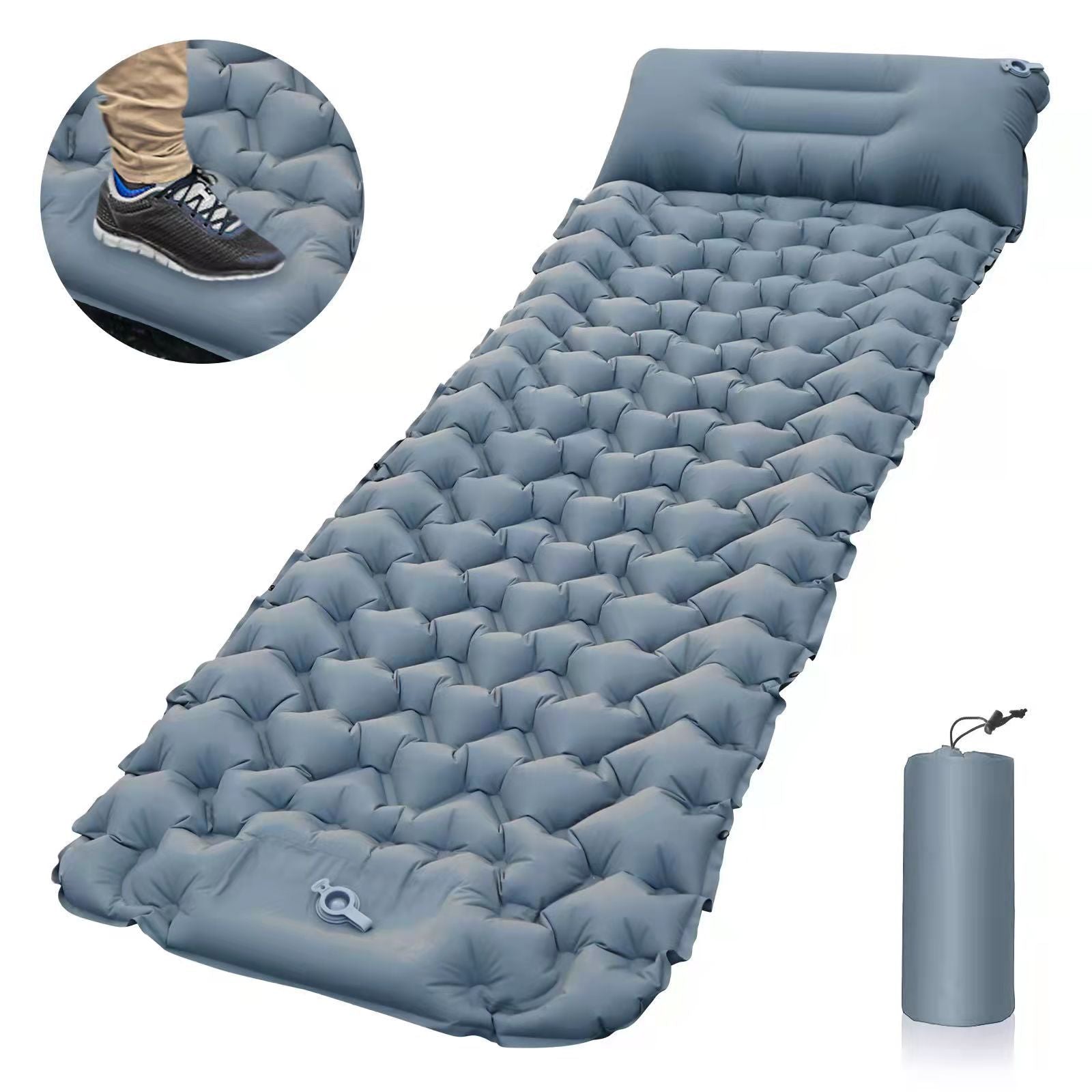 Outdoor inflatable mattress, camping footrest, cross-border camping sleeping mat, portable inflatable mattress