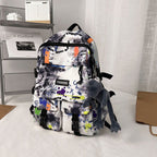 School bag for boys, junior high school students, Korean version, large capacity, high school backpack, personalized graffiti school bag, female, simple campus backpack