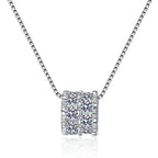 Full diamond moissanite necklace, 925 sterling silver clavicle chain, slim waist necklace, popular online style pendant, D-color moissanite necklace.