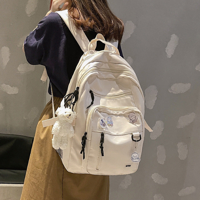 Large capacity multi-pocket schoolbag female college student backpack 15.6 inch computer bag junior high school high school campus backpack