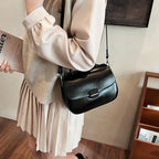 Cross-border bag for women, simple and versatile small square handbag, solid color textured commuter shoulder bag, commuter niche messenger bag