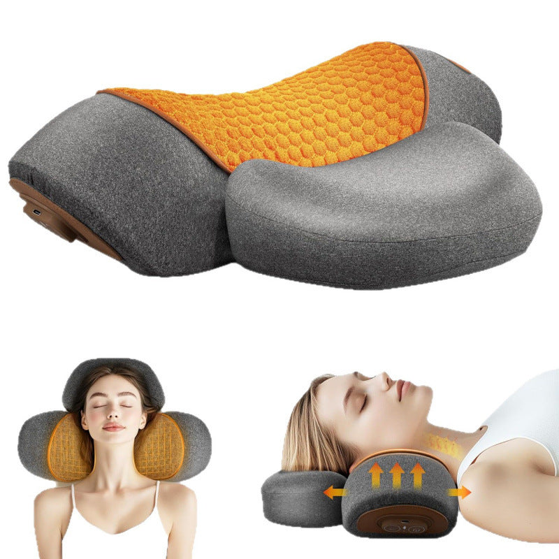 Cross-border cervical pillow for cervical spine support, massage, non-traction, heating, repair, cylindrical shape, sleep aid, and neck support.