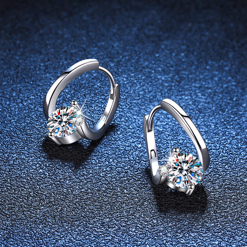 S925 Sterling Silver Moissanite Earrings for Women, Luxury Fashion, Exquisite Craftsmanship, 1 Carat D Color Moissanite Stud Earrings