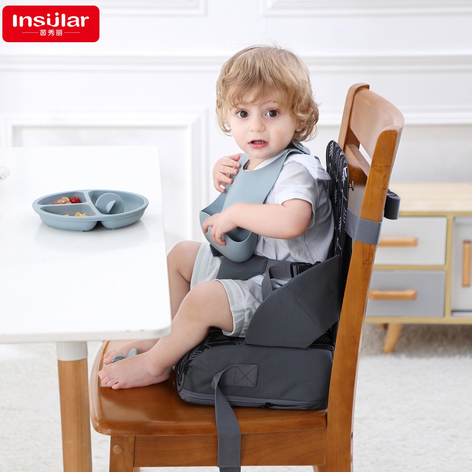Portable folding child seat booster cushion for baby dining chair booster cushion for children