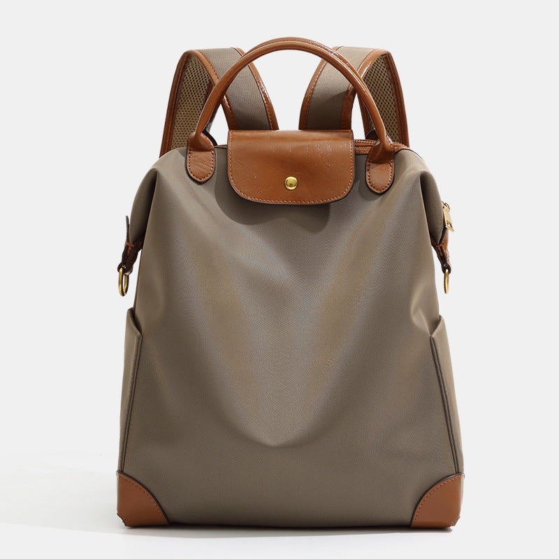 High-end women's backpack, lightweight travel bag, large capacity, nylon color-blocked waterproof school bag, business bag