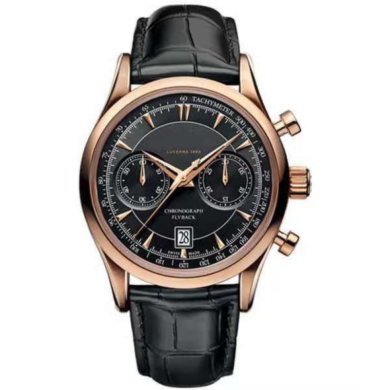 Men's Five-Hand Quartz Watch - Leather Strap