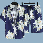 Men's Hawaiian Floral Shirt & Shorts Beach Set | Aladinae