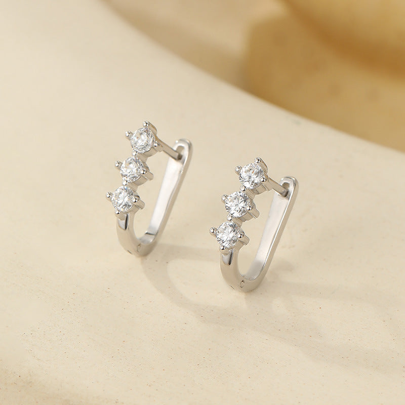 Banyan Tree S925 Sterling Silver Simple 14K Gold Plated Comet Diamond Earrings for Women, Cross-border Ins Fashionable Versatile Earrings