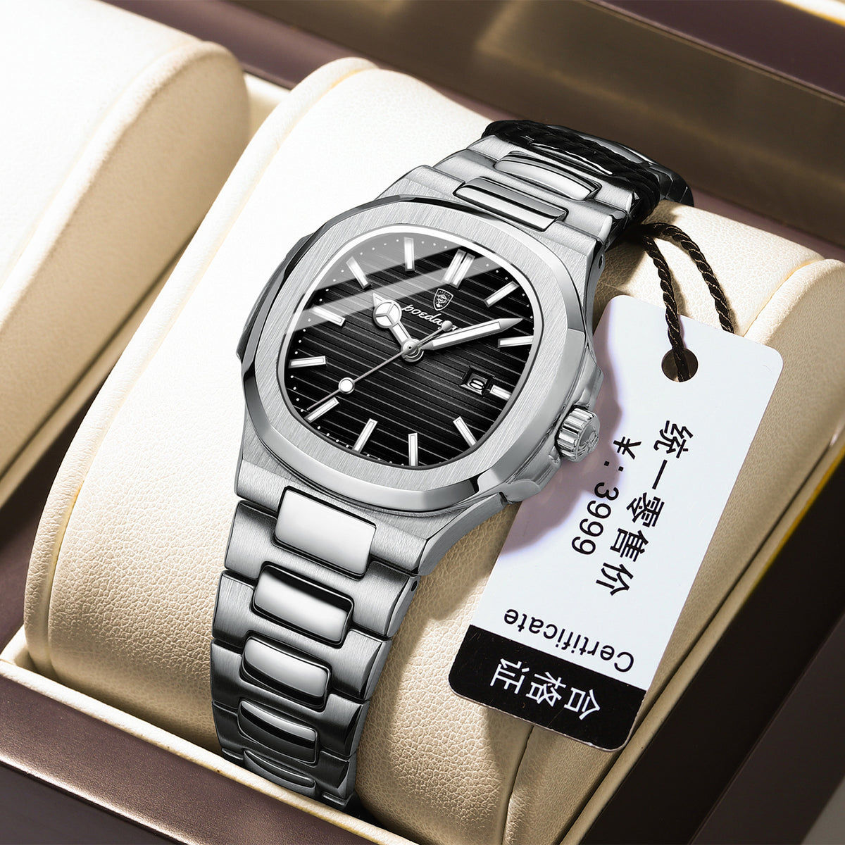 Women's Gold Blue Quartz Watch - Steel Band, Waterproof