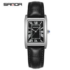 Men's Coffee Silver Rectangular Watch - Roman Numerals