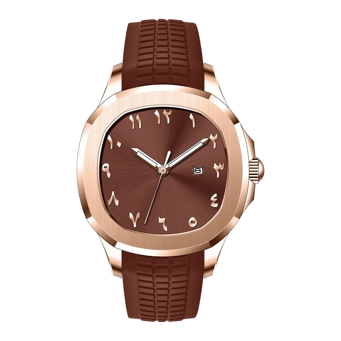 Men's Arabic Dial Sports Watch – Silicone Strap & Quartz | Aladinae