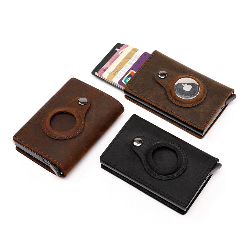 AirTag Compatible Leather Wallet & Card Holder | Aladinae
