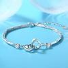 Japan and South Korea Simple and Sweet Personality Double Heart Bracelet Women's Heart-to-Heart Bracelet Jewelry Jewelry Heart-shaped Bracelet