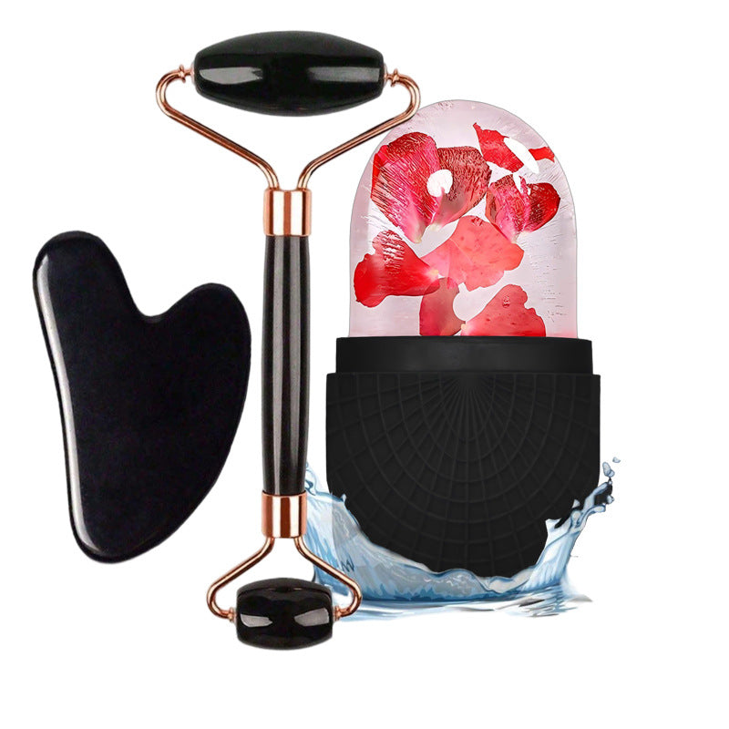 Cross-border facial massage stick double-headed face massager heart-shaped scraping beauty massage board massage roller spot