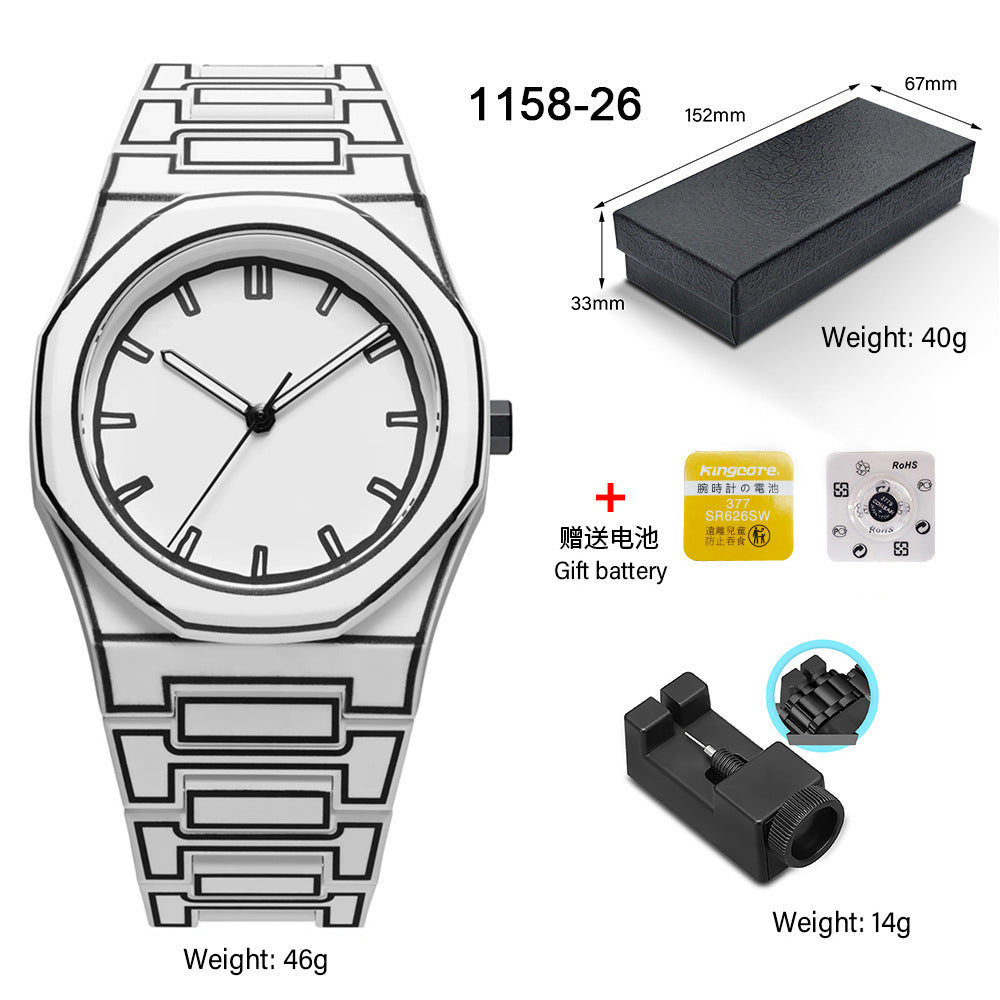 SHUAIKE new personality fashion large dial women's watch candy color trend fashion watch decorative color watch