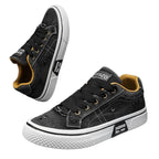 Men's Black Canvas Sneakers - Low-Top, Lace-Up
