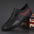 Men's Colorblock Slip-On Leather Casual Shoes
