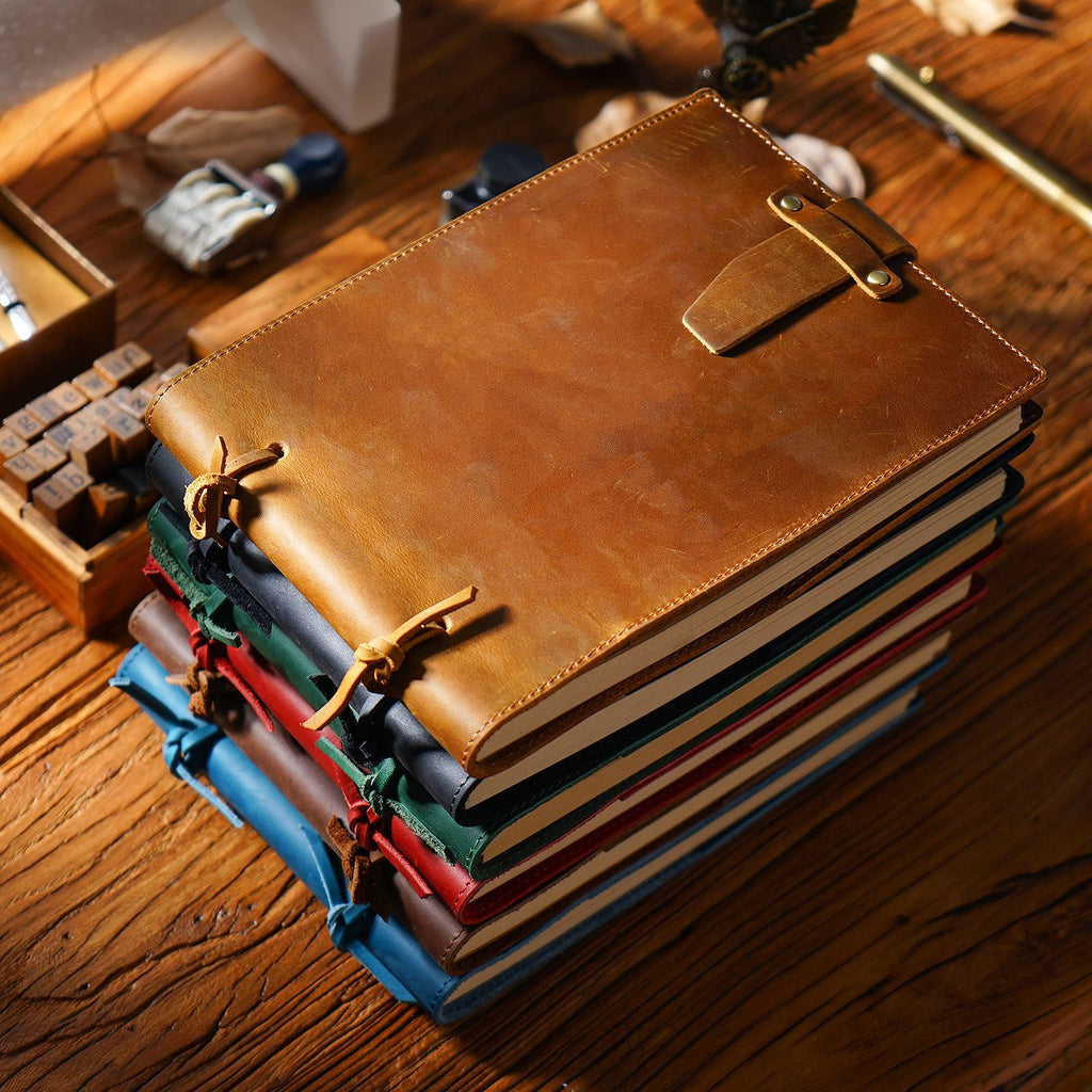 Cross-border retro handmade cowhide leather strap notepad notebook painting book hand-painted sketch book spot